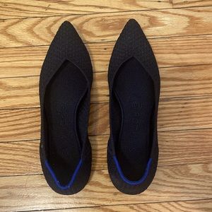 Rothy’s The Point Black Textured Ballet Flat Sz 7